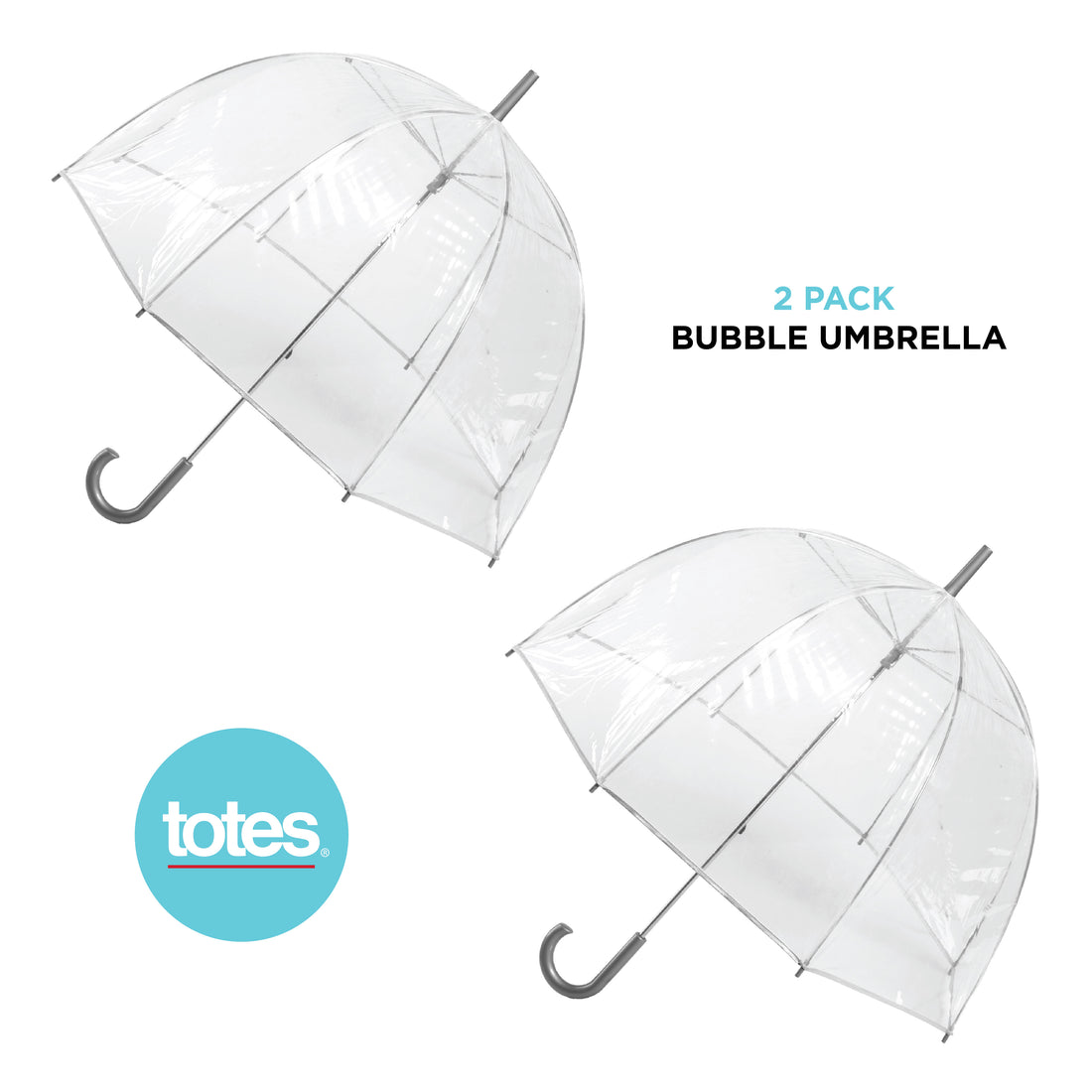 totes 2-Pack Clear Bubble Umbrella